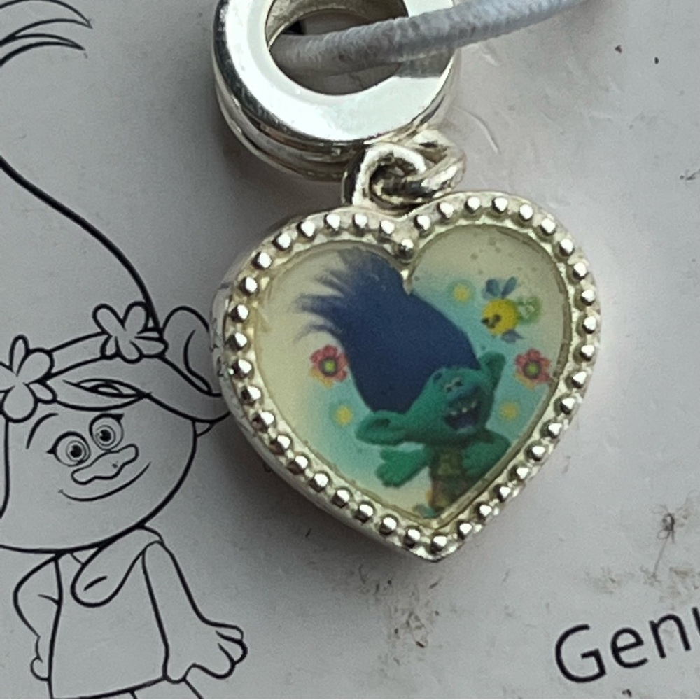 Dreamworks pandora charm Trolls poppy branch
925 Silver Heart Charm pendant blue